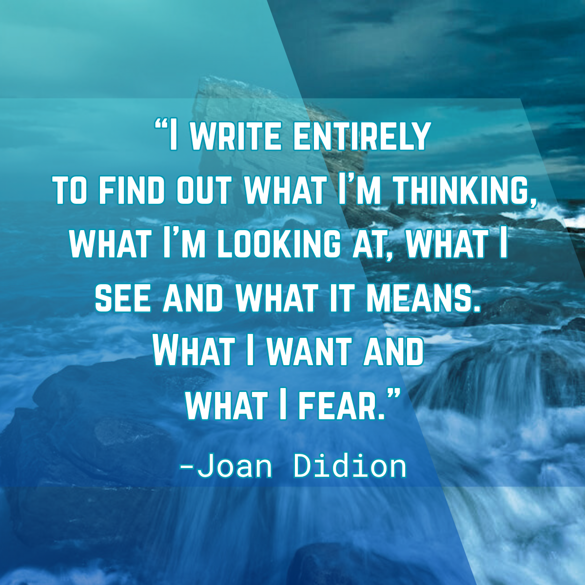StoryCare NL quote The Writing Cure - Quote JOan Didion: "I write entirely to find out what I'm thinking."